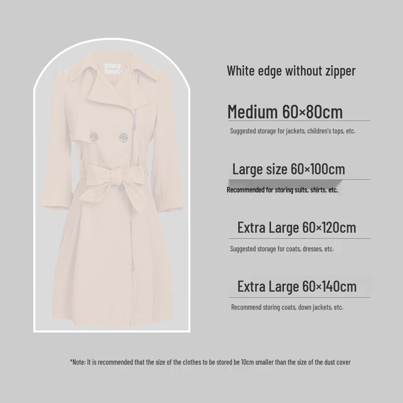 PEVA Clothes Dust Cover: Suit, Coat, and Jacket Storage Bag for Wardrobe and Travel