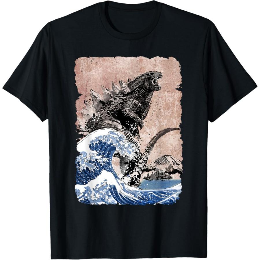 

Kaiju Monster Japanese Style Art Great Wave Men Women T-Shirt XXXXXL чорний