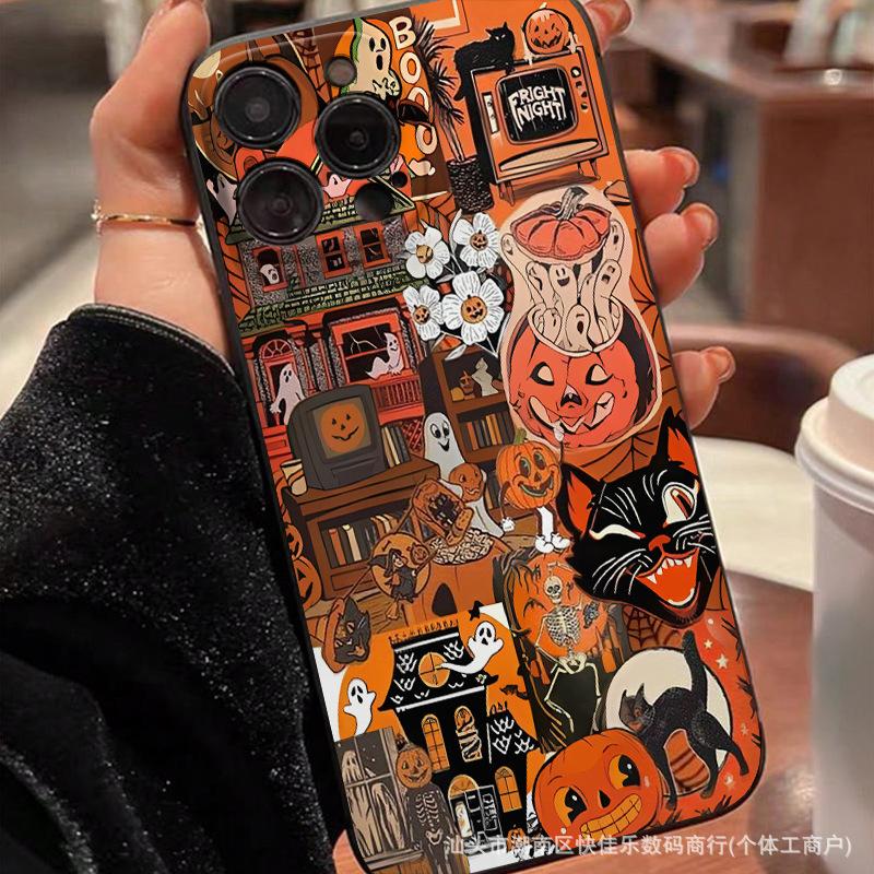 Pumpkin Halloween for Apple iPhone16 Pro mobile phone case 11/12/13/14/15promax soft case 7