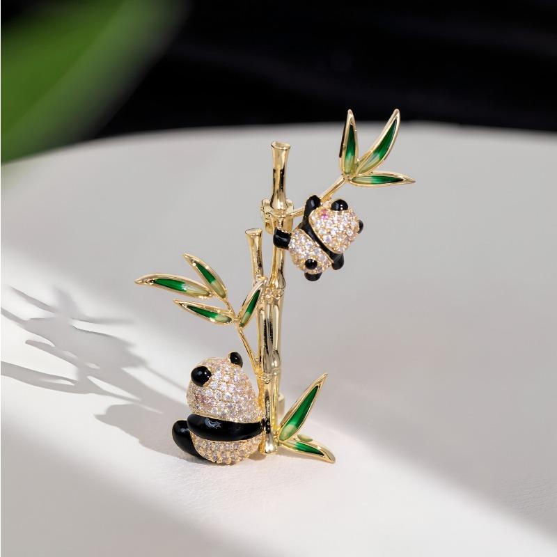 

Брошь Панда, Высококлассная женская брошь в китайском стиле с бамбуком, Легкая роскошь и нишевый дизайнерский смысл