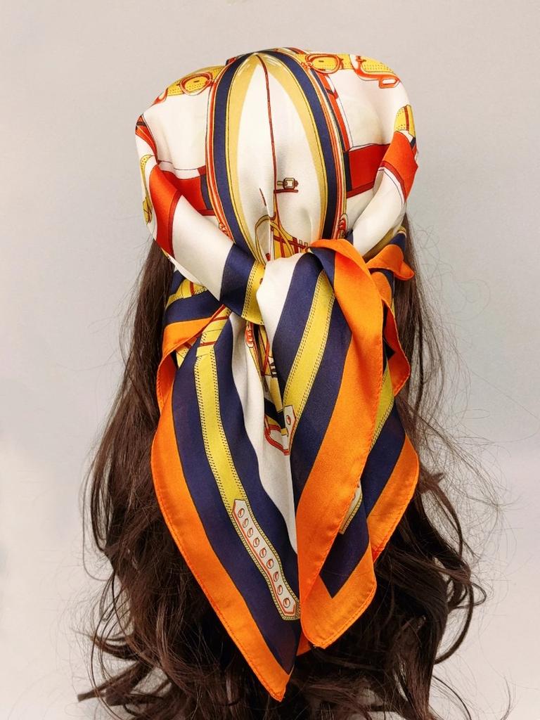 Horse Print Female Silk Neck Scarf Square Hair Scarves Foulard Head Band Shawls Wraps Neckerchief Bandana Women
