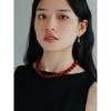 GEMCHIC Women's Vintage Red Agate Beaded Necklace Simple Geometric Collarbone Chain Statement Jewelry