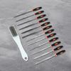 13Piece Sturdy Steel File Collection with Cleaning Brush Functional Shaping Tool for Professional and DIY Use