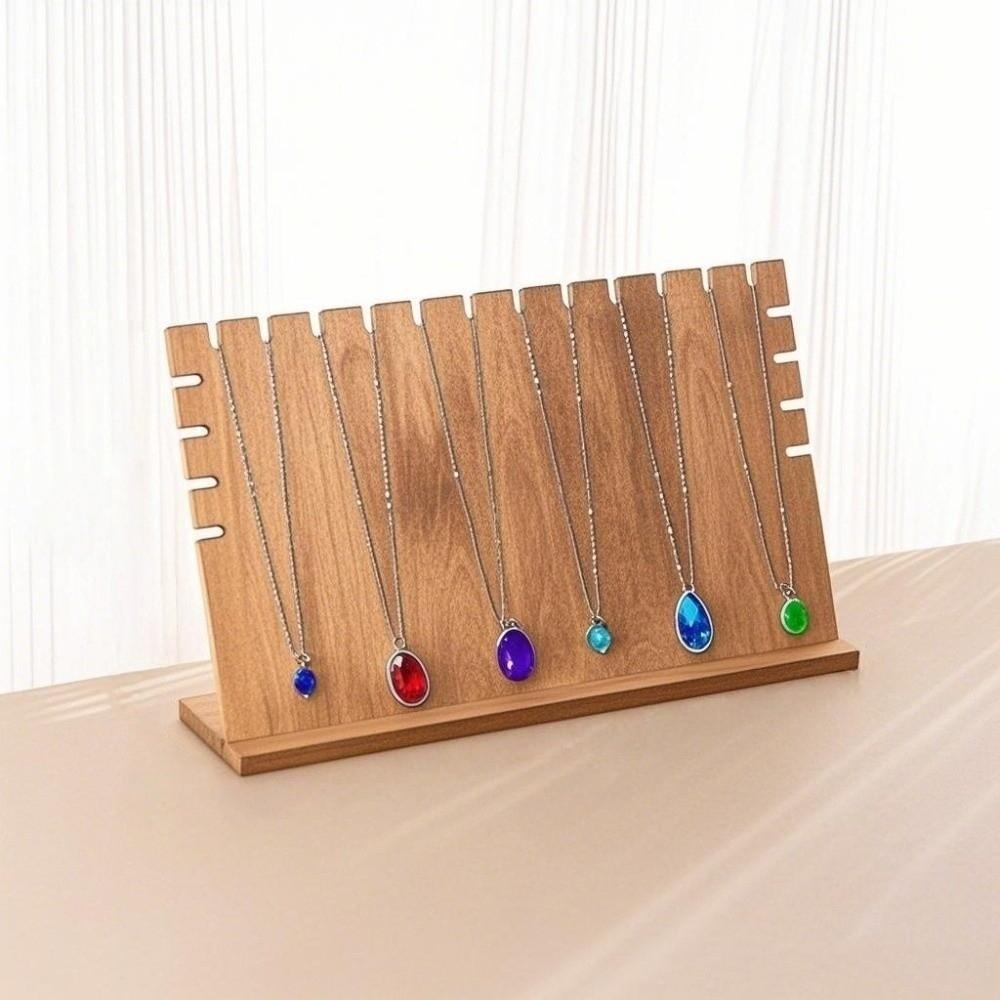 Wood Wooden Necklace Display Rack Hanging Necklace Jewelry Holder  Women
