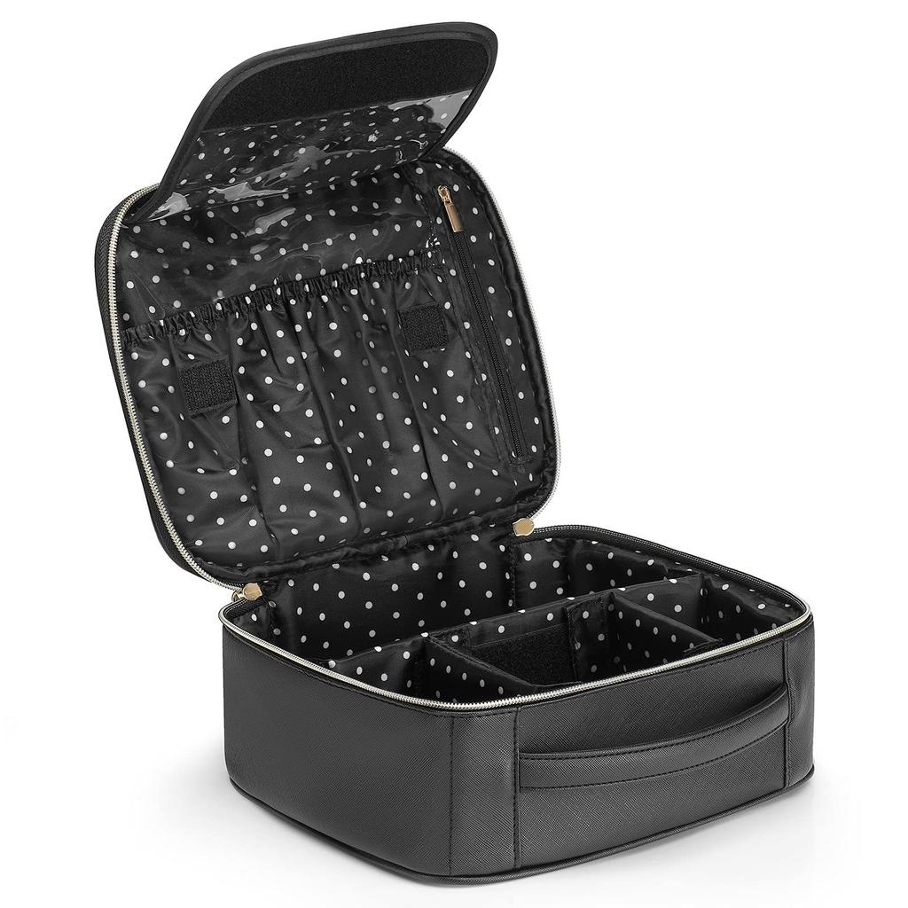 Przenośna kosmetyczka PU, wzór kratki, wielofunkcyjna domowa podróżna kosmetyczka, wodoodporna torba do przechowywania.