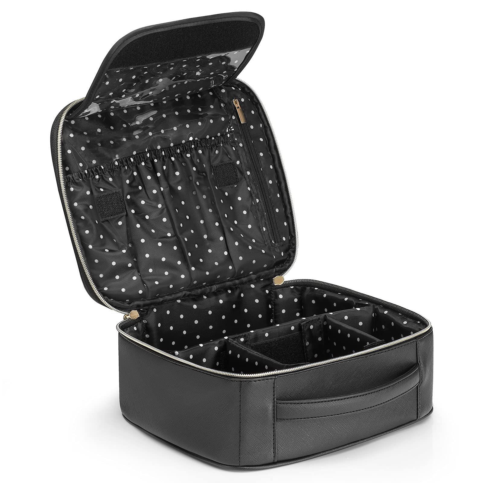 

Портативная косметичка из полиуретана с крестообразным узором, многофункциональная дорожная косметичка для дома, водонепроницаемая сумка для хранения. чёрный