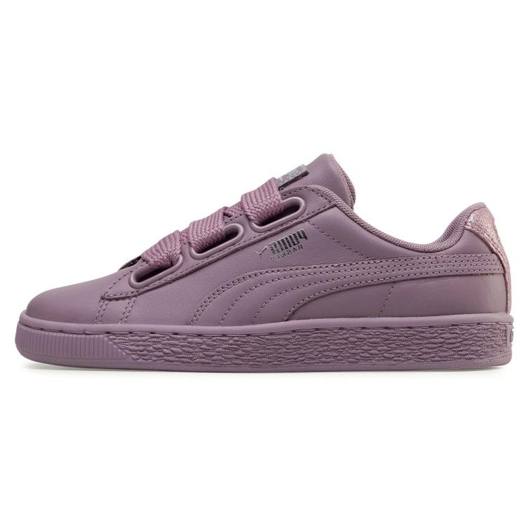 Puma Basket Heart Bio Hacking Synthetic Leather Casual Durable Lightweight Low Top Sneakers Women sneakers Purple 369223-02 38.5