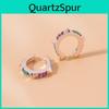 Elegant Alloy Geometric Ear Cuffs With Colorful Rhinestones For Trendy Women