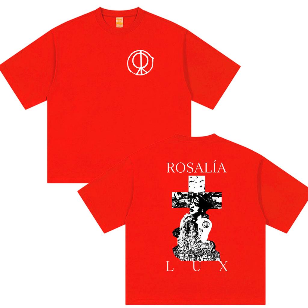 Rosalia Lux Tour 2026 Merch T Shirt Unisex Women Vintage Hip Hop Pop Short Sleeve T-shirts Casual Fashion Cotton T-shirt Streetwear
