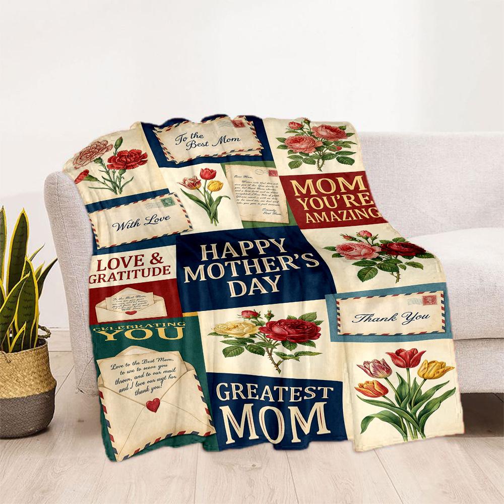 Mom's Heart And Love Blanket Suitable for Sofas,travel, Living Rooms Also a Good Gift for Friends and Family Suitable for All Seasons.