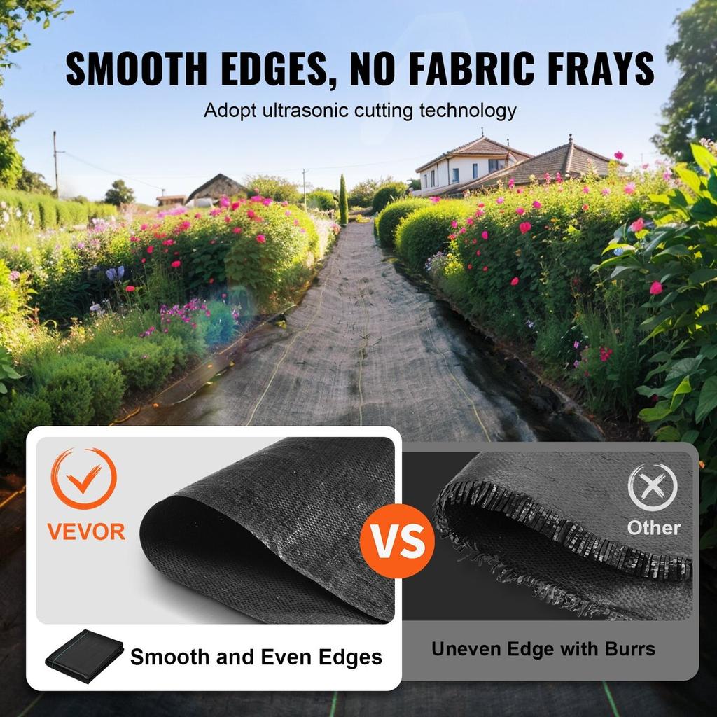 Weed Barrier Landscape Fabric, 4*100FT Heavy Duty Garden Weed Fabric, Woven PP Weed Control Fabric, Driveway Fabric, Geotextile Fabric for