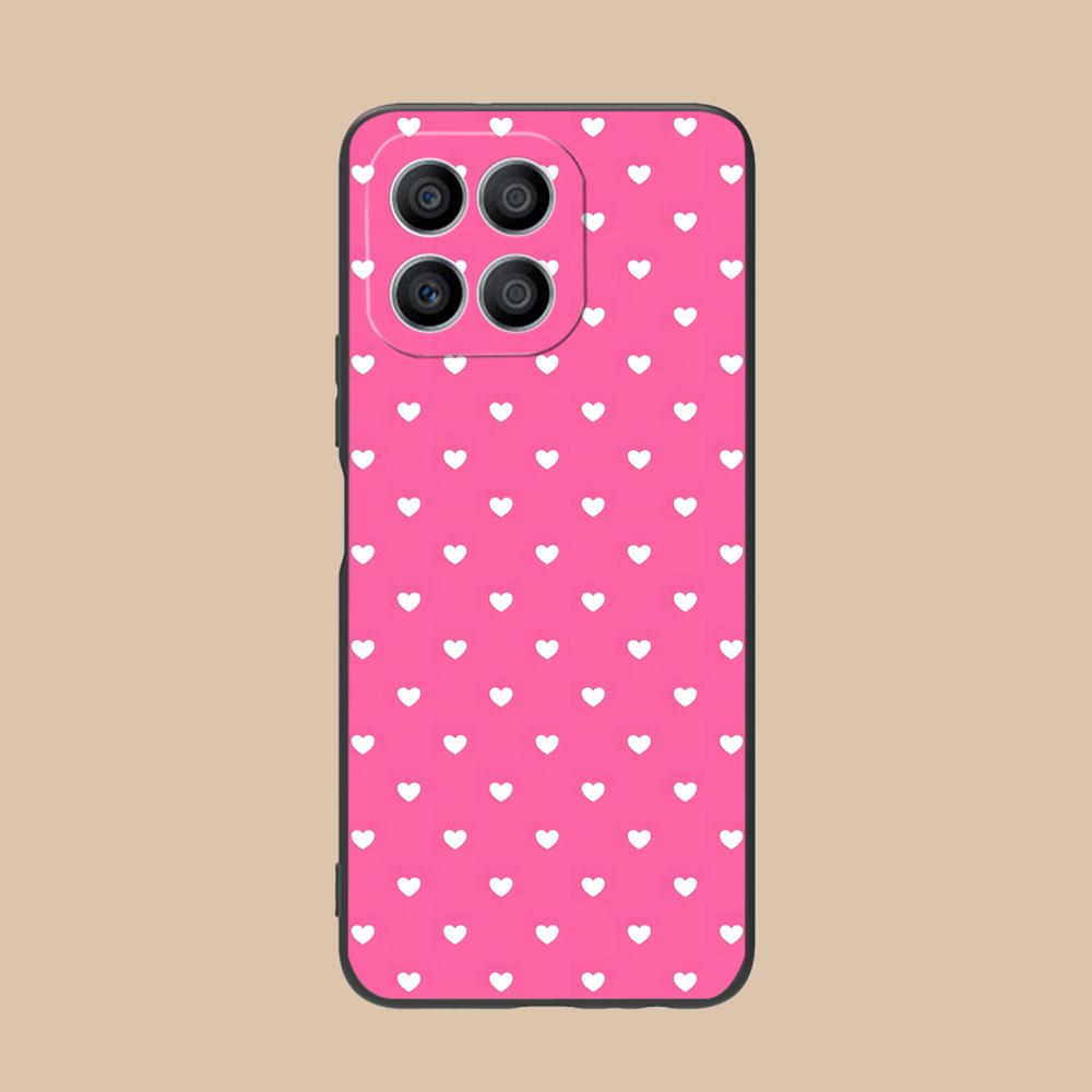 Pink Point Heart Mobile Phone Case for Honor 90 80 70 60 50 30 20 10 9 8 7 Pro S SE Lite 5G Colorful Printing Cover Pretty Cover