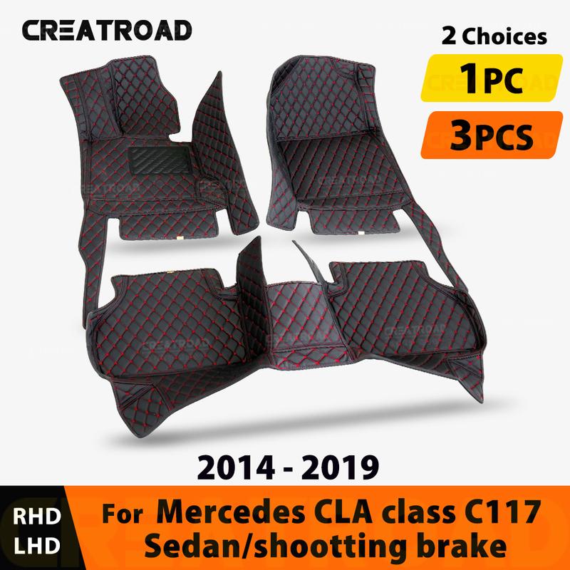 

Автомобильные коврики для Mercedes BENZ CLA class C117 Седан/универсал 2014- 2018 ковровое покрытие аксессуары для интерьера 1PC-Black-Black