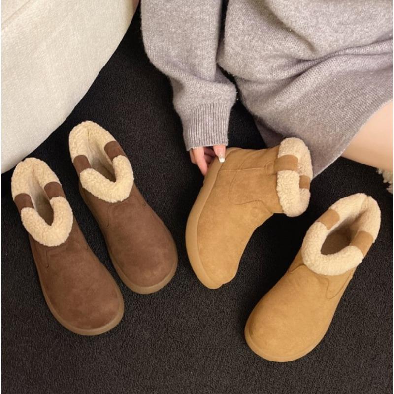 Winter Retro Snow Boots Women Flat Bottom Warm Cotton Shoes Korean Style Student Booties Hot Sale Season Ankle Boots Footwear