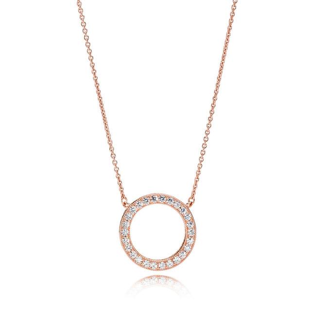 100% 925 Sterling Silver Pan Model Charm Necklace Female Heart Valentine's Day Heart-shaped Necklace Fashion Jewelry