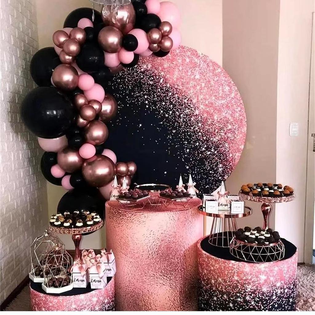 Pink Black Pink Metallic Balloon Arch Set Rose Gold Balloon Birthday Party Wedding Decoration