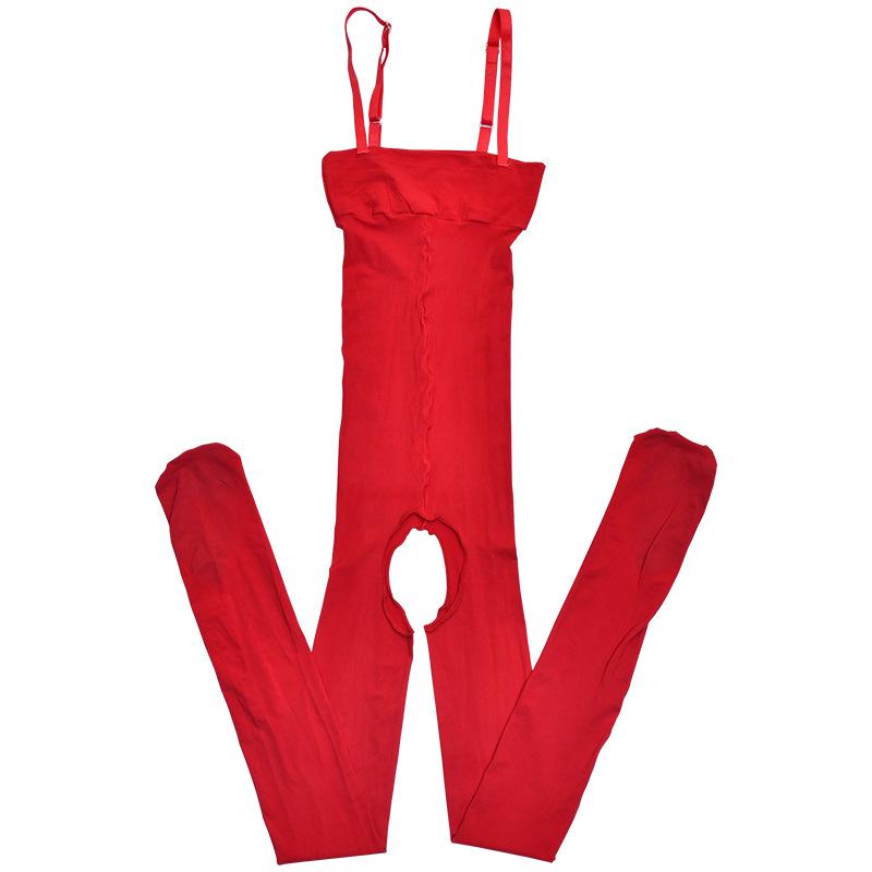 Qinghe 10D Transparente Strapsstrümpfe & Verstellbarer Träger Tube Top Body Set