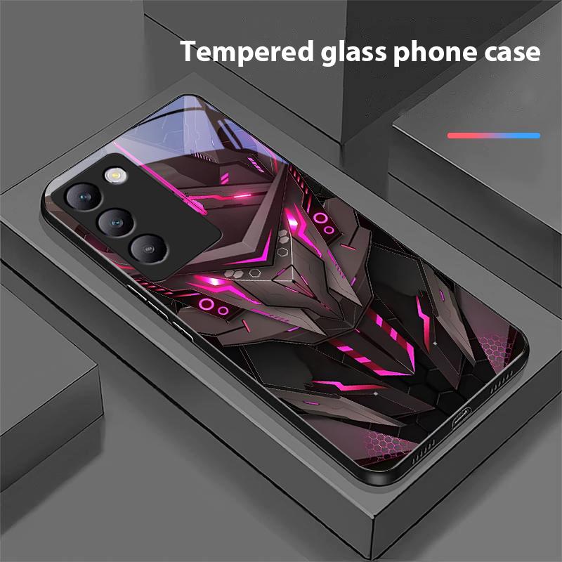 Creative Mech For Y72 33S 11 03 36 96 Lite 35 16 Iqoo 12 V40 SE 5G 29 40 21 30 X80 Pro Vivo Tempered Glass Phone Case Black
