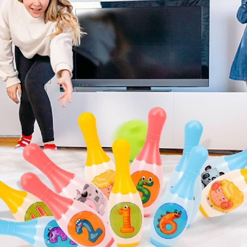 Colorful Plastic Bowling Toy Set With Cartoon-free Design Great For Home Play