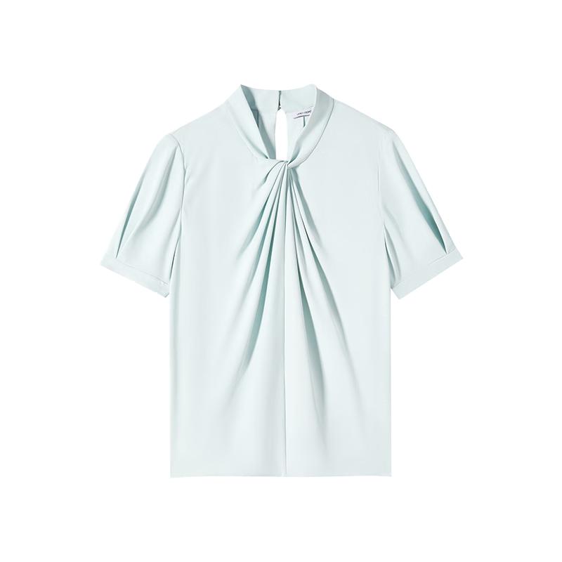 

Women s Twist V-Neck Short Sleeve Blouse S