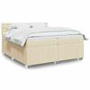 VidaXL Slat Bed Base with Mattress Cream 200x200 Cm Fabric 3289494