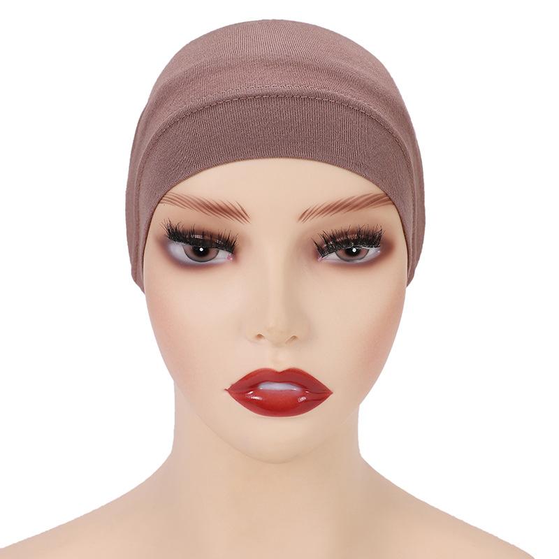 27 Colors Fashion Women Inner Hijab Tube Muslim Turban Cap Bonnet Plain Islamic Underscarf Cotton Jersey Undercaps Mujer Hat