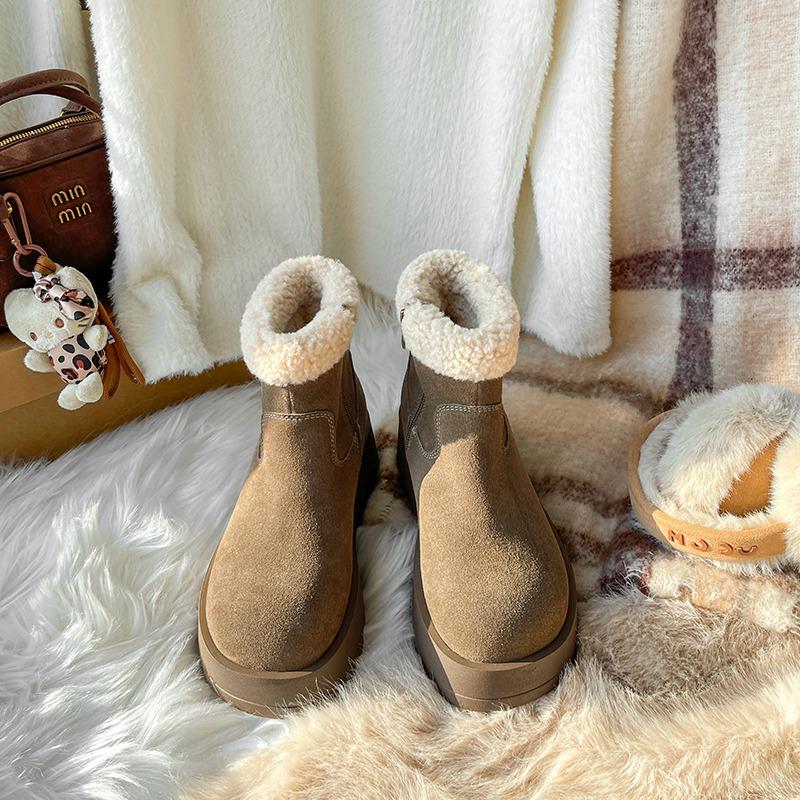 

см увеличение внутренней высоты толстоподошвенные сноубутсы женские новые зимние теплые хлопковые туфли кожаные повседневные короткие ботинки 40