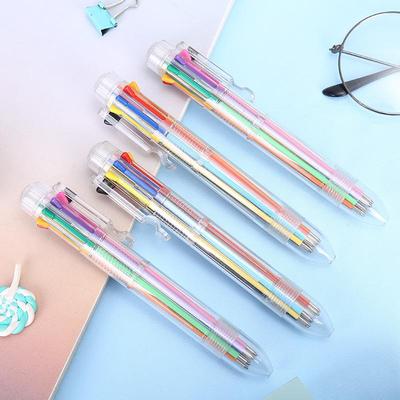 Korean Creative 8-Color Cartoon Ballpoint Pen for Students - Transparent Design