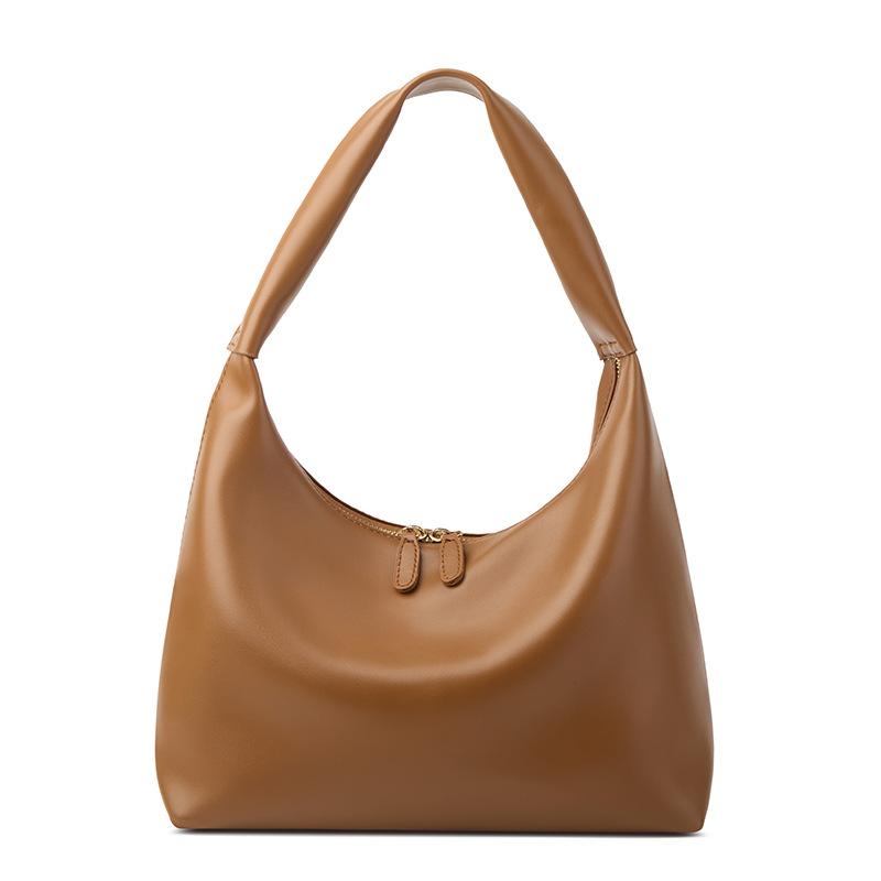 Korean Ins Simple And Versatile Summer New Bag Portable Soft Leather Dumpling Bag Retro Shoulder Armpit Bag