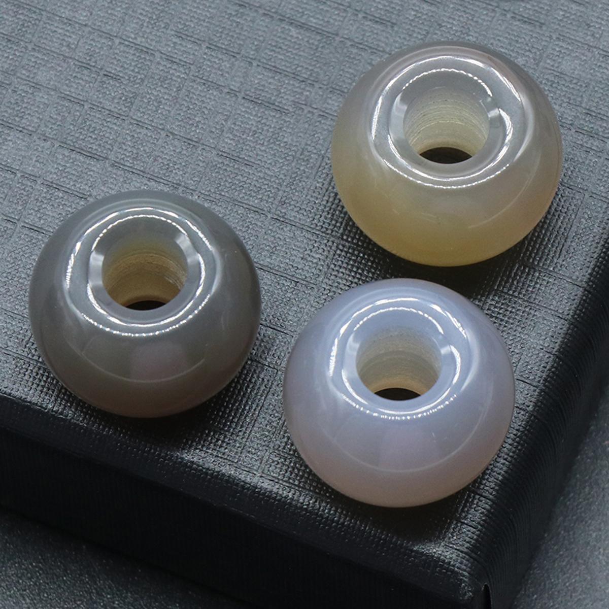 

Намистини з натурального каменю з великими отворами Круглий кристал Рожевий кварц Зелений авантюрин Розсипні намистини для виготовлення ювелірних виробів Намисто своїми руками Браслети Аксесуари 12x18 мм 3Pc/12x18mm-Gray Agate