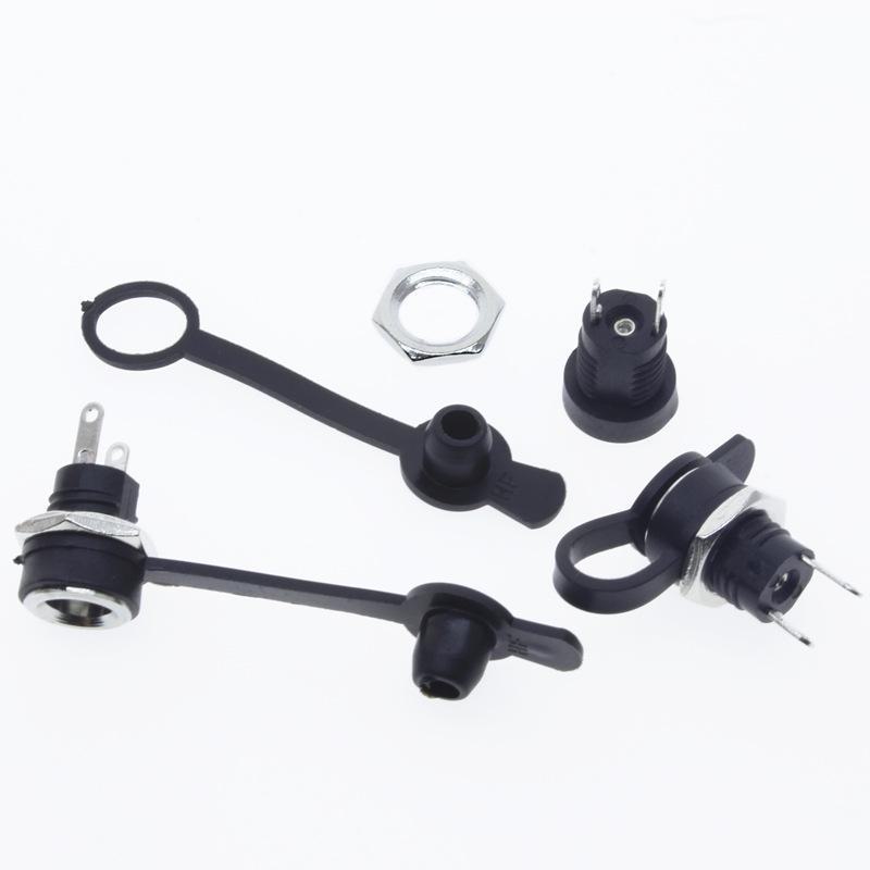 DC-022B Copper DC Power Socket 5.5x2.1/5.5x2.5mm with Nut, 2 Pins