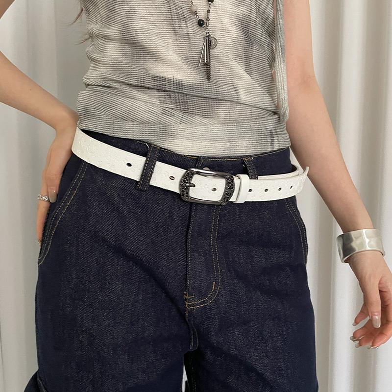 Retro Ethnic Butterfly Printed Red Belt For Women New In Versatile Belt With Jeans Belt Decoration