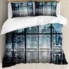 New York City Theme Duvet Cover Three-Piece Dormitory Bed Quilt Cover Set Quilt Cover