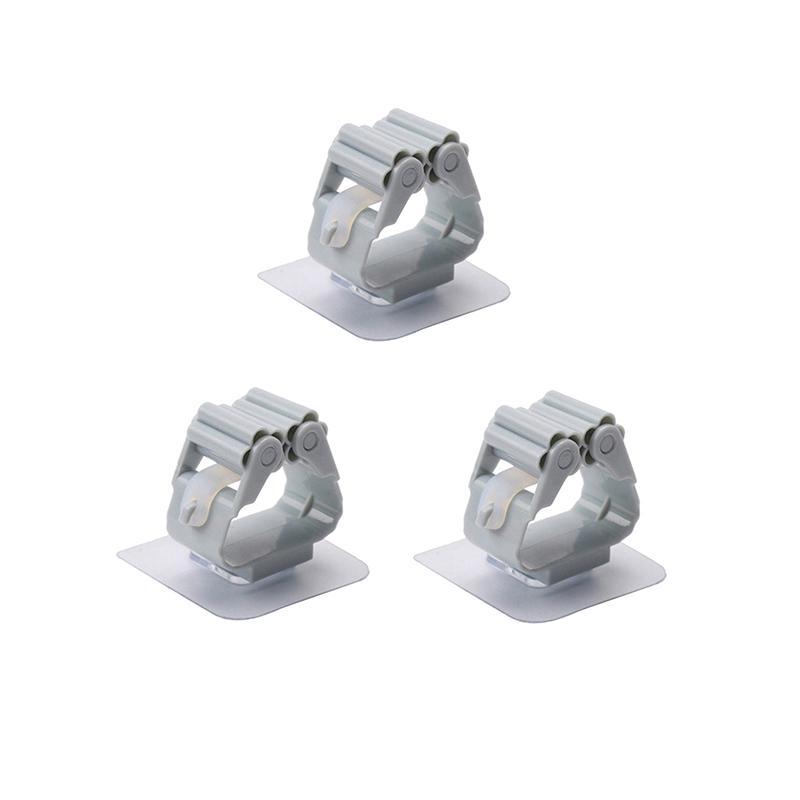 1/3Pcs Mop Clip Wall Mounted Storage Mop Organizer Holder Hanger Storage Rack Seamless Mop Clip Hook Household Mounted Hanging Racks