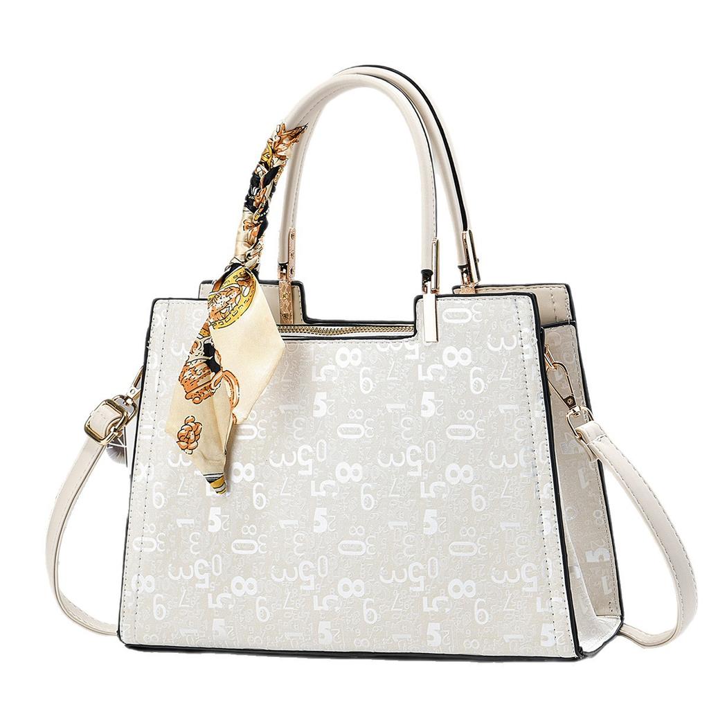 Stylish Letter Pattern Printed Tote Handbag, Multi-purpose Spacious Top Handle Shoulder Crossbody Bag For Weekend Travel Casual Wear