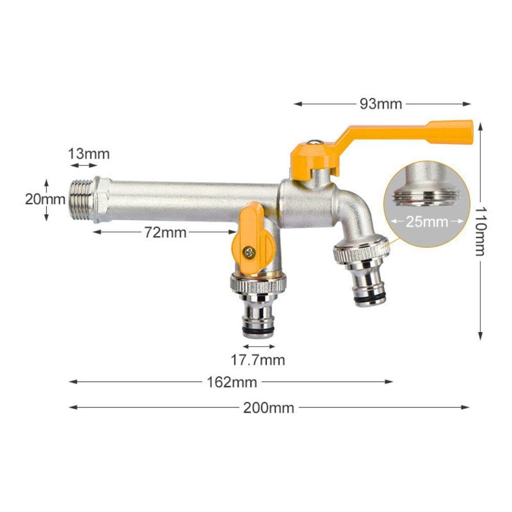 Ball Valve IBC Water Tank Connector 2-Way Irrigation Brass Tap Joint  Cold Climates