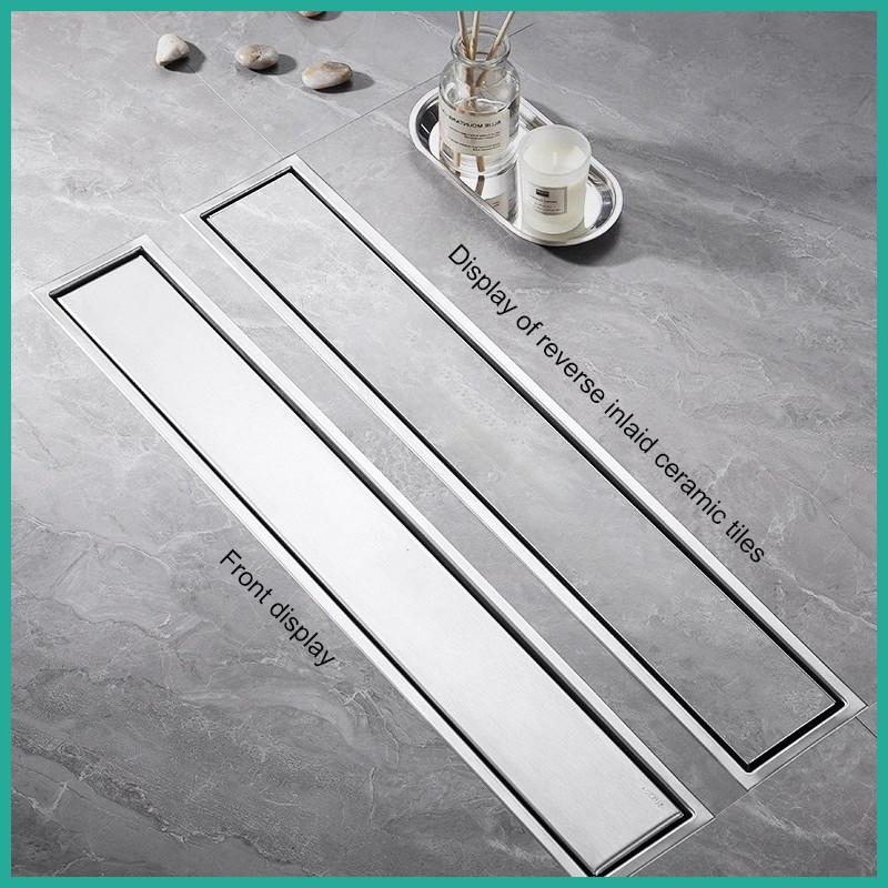 304 Stainless Steel Invisible Floor Drain Rectangular Shower Drain High Flow Hidden Grate Bathroom Drainage System