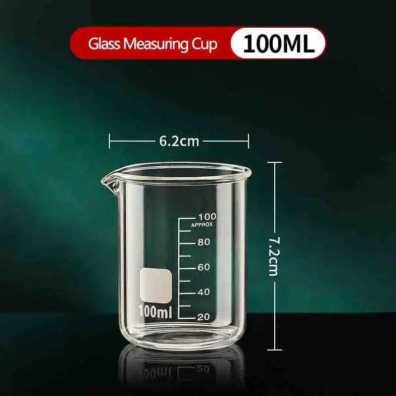 Large Capacity High Borosilicate Glass Measuring Cup Transparent Graduated Cup Heat-Resistant Multifunctional Beaker