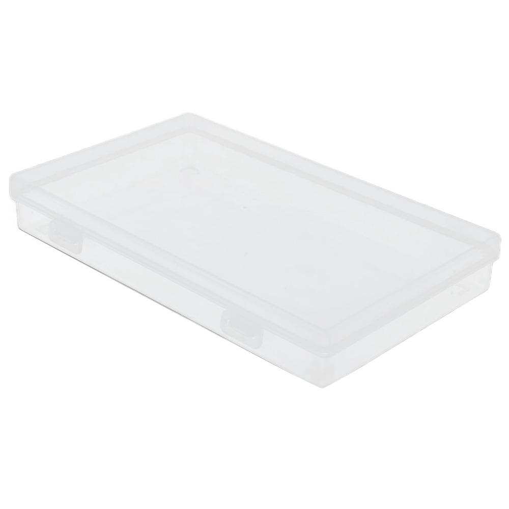 4pcs Transparent Hinged Cover Box PP Storage Container Multipurpose Storage Box  Office Supplies