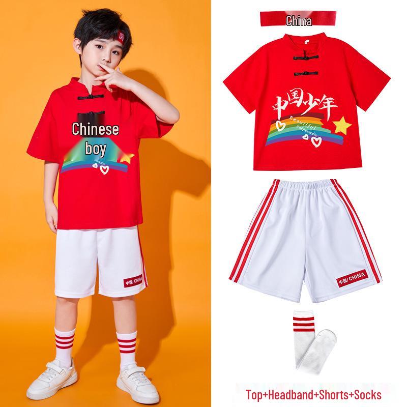 Children's Chinese-Style Cheerleading Costume for Kindergarten and Primary School Performances