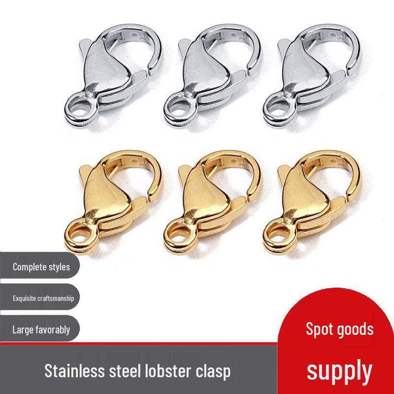 

Замок-лобстер из нержавеющей стали 304 с сохраняющим цвет покрытием для ювелирных изделий: Подвески, Украшения, Браслеты, Ожерелья 9MM
