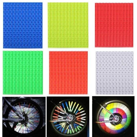 12 buc. Clip de montare spițe jantă roată bicicletă Tub reflectorizant Bandă luminoasă de avertizare