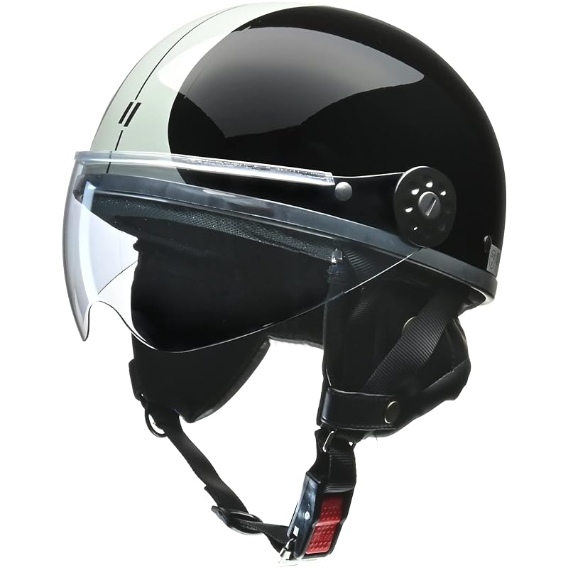 LEAD Industries O-ONE Motorcycle Half Helmet, Black/Silver - Free Size (57-60cm)