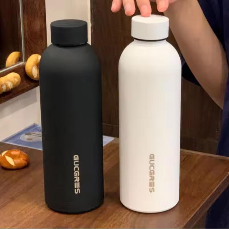 520ml Insulated Bottle Solid Color Stainless Steel Jug with Lid Large Capacity Ice Coffee Cup Portable for Driving Travel Home