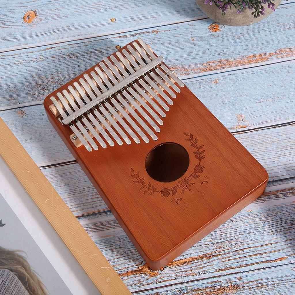 Kalimba Thumb Piano Mahogany Small Portable 17 Key for Beginner Music Instrument LTK17S(Natural )