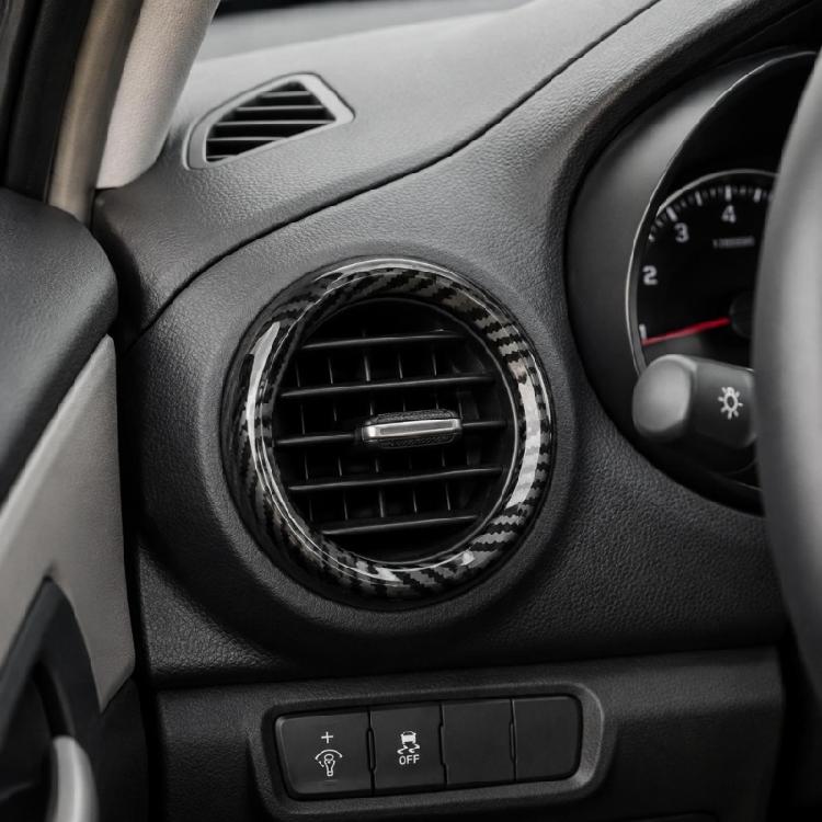 Dashboard Trim Frame Covers for MINI F55 F56 F57, 4 Piece Black Carbon Fiber Style ABS Air Outlet Surround Set for Interior Styling