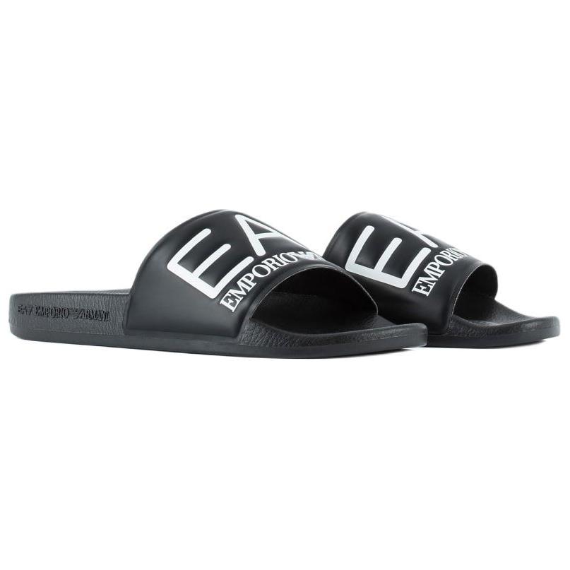 Emporio Armani EA7 Logo Print Flat Slide Sandals Men footwear Blue 7X000108AF15118BA045