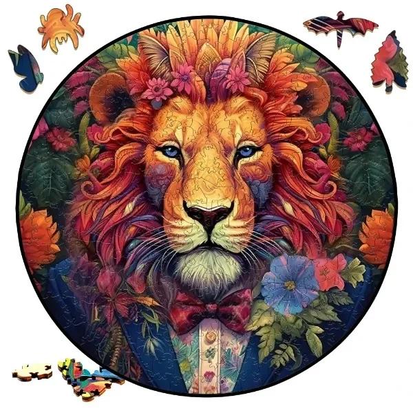 Non-Toxic Jigsaw Animals Wooden Puzzle For Kids And Adults Wooden Crafts Colorful And Round Shaped Tiger Rabbit Cat Wood Craft Toys
