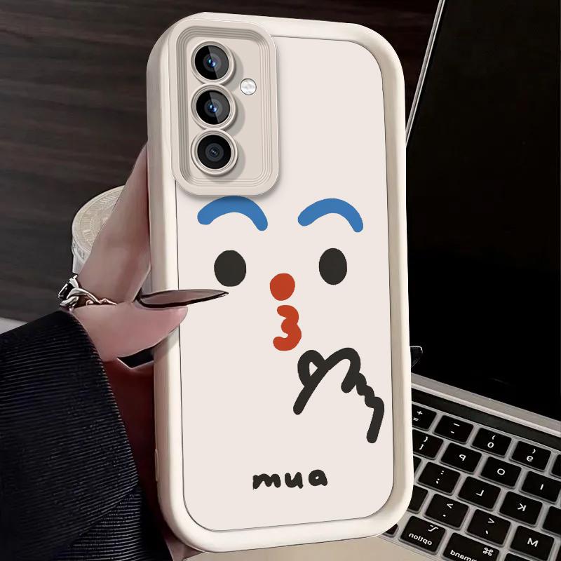 Hand Drawn Hehe Face Case for Samsung Galaxy A53 A50 A50S A36 5G A35 A34 A33 A32 A30 A26 A24 A23 A22 A20 A16 A15 A13 4G Cover
