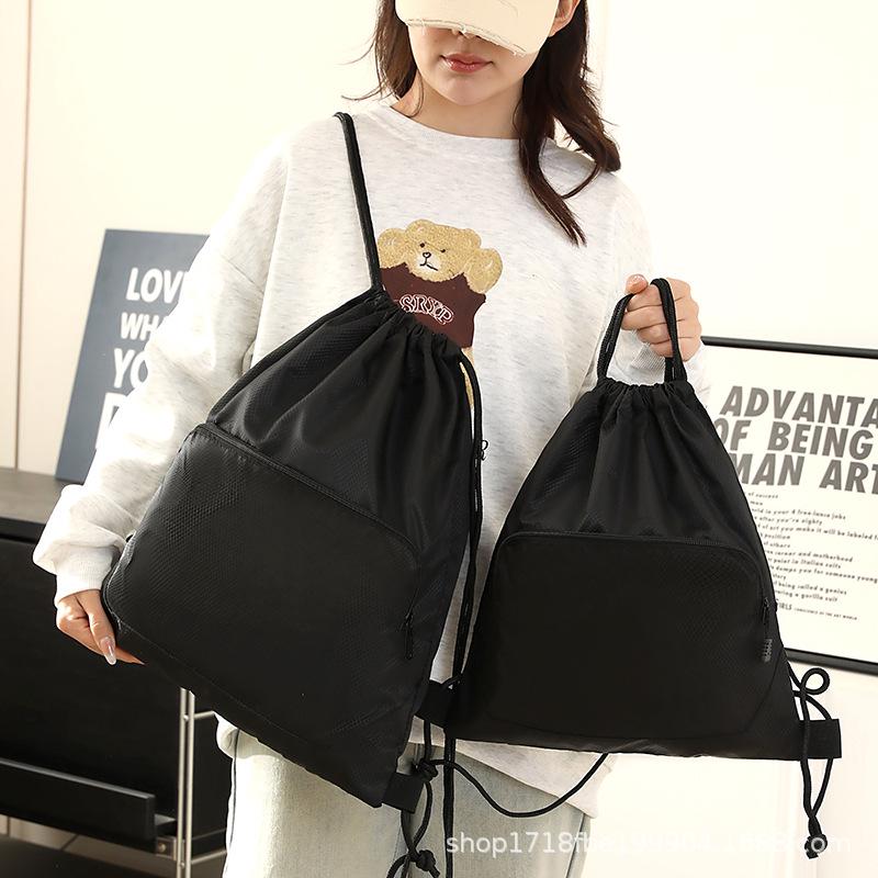 Durable Multi-Pocket Sports Bag for Basketball & Football Training - Drawstring Oxford Cloth Storage Bag